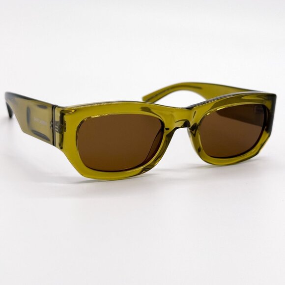 NEW SAINT LAURENT SUNGLASSES SL713 004 GREEN BROWN UNISEX